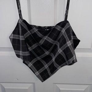 H&M bandana top, black and white, size: medium